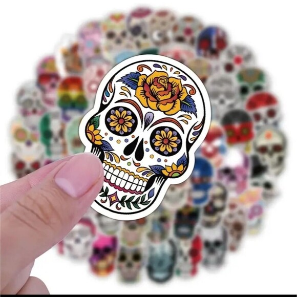 Sugar skull sticker bundle day of the dead skeleton decals - Picture 3 of 6